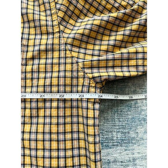 Carhartt Yellow Plaid Short Sleeve Button Down Pocket Tee Large - Picture 4 of 5